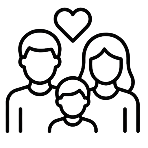 Icon für Familienrecht mit Eltern, Kind und Herz – familienrechtliche Beratung in Meppen
